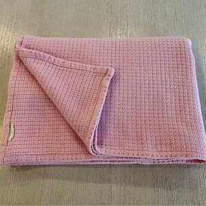 Pottery Barn Kids 100% Cotton Pink Waffle Knit Throw